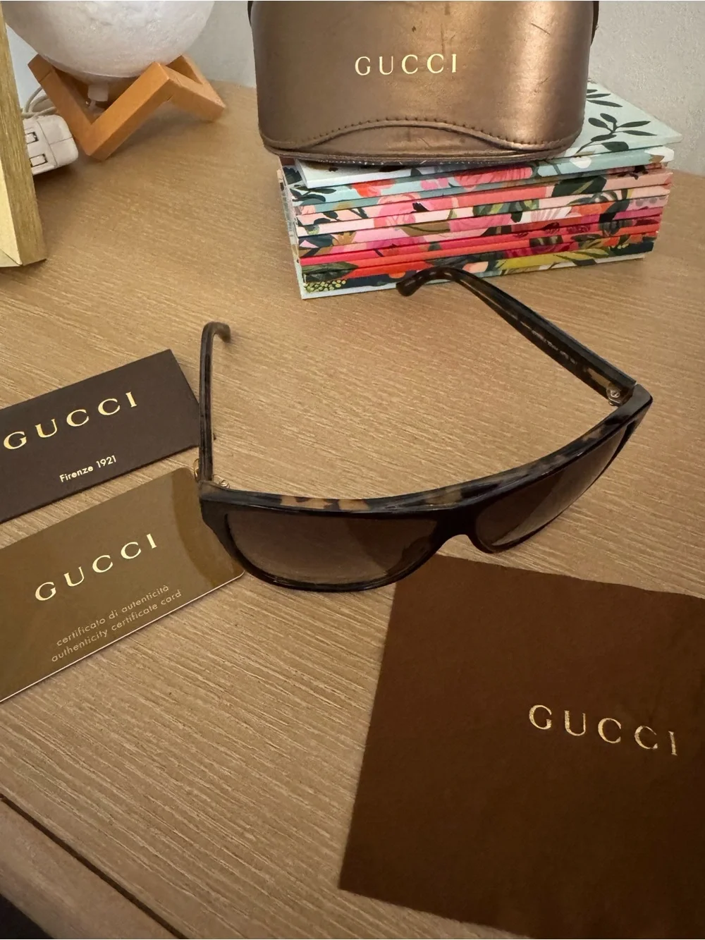 Gucci Men’s Tortoiseshell Frame Sunglasses with Brown Gradient Lenses